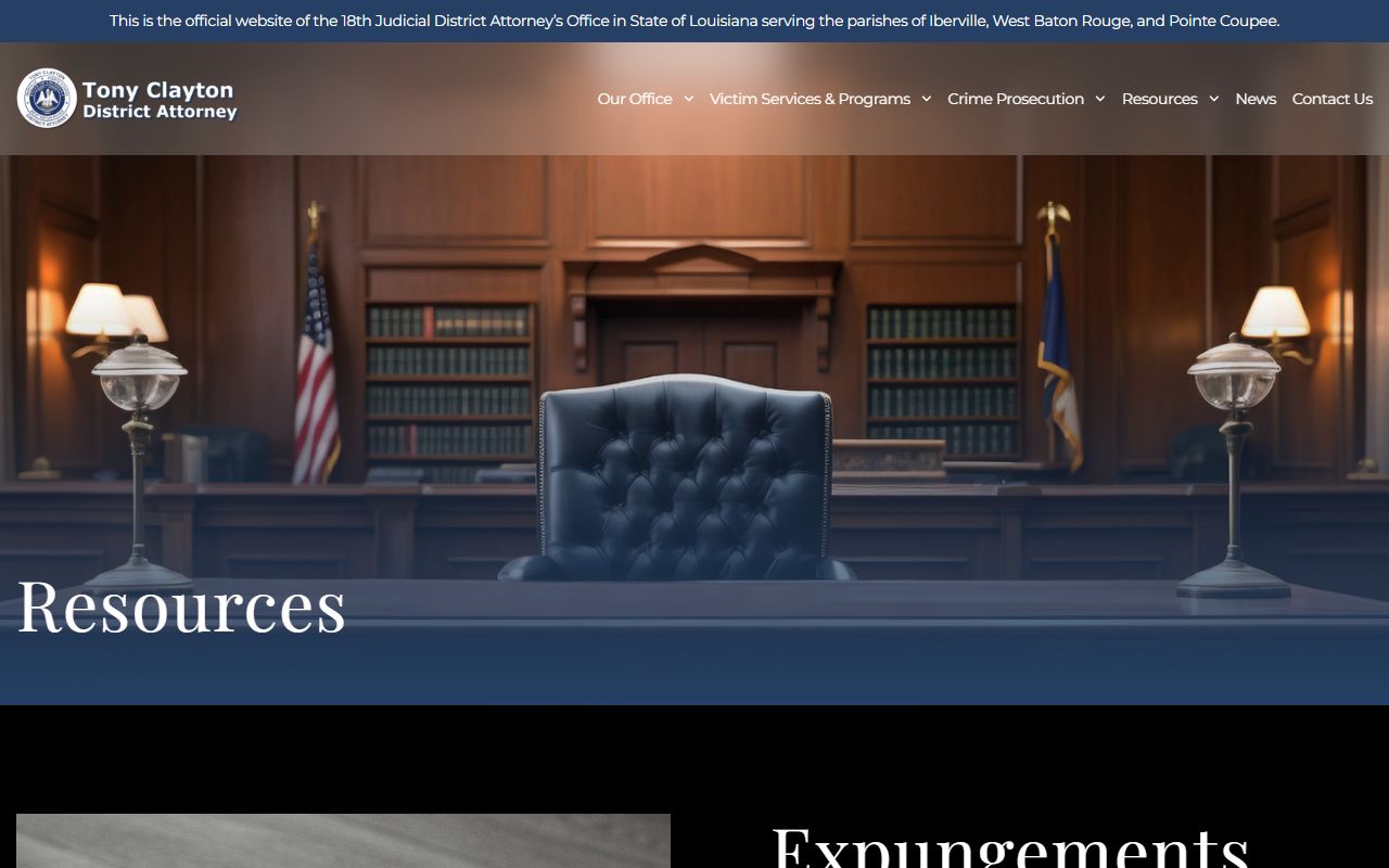 Pointe Coupee Parish criminal court records District Attorney expungement guidance