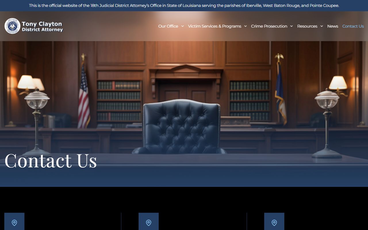 Pointe Coupee Parish criminal court records District Attorney contact page