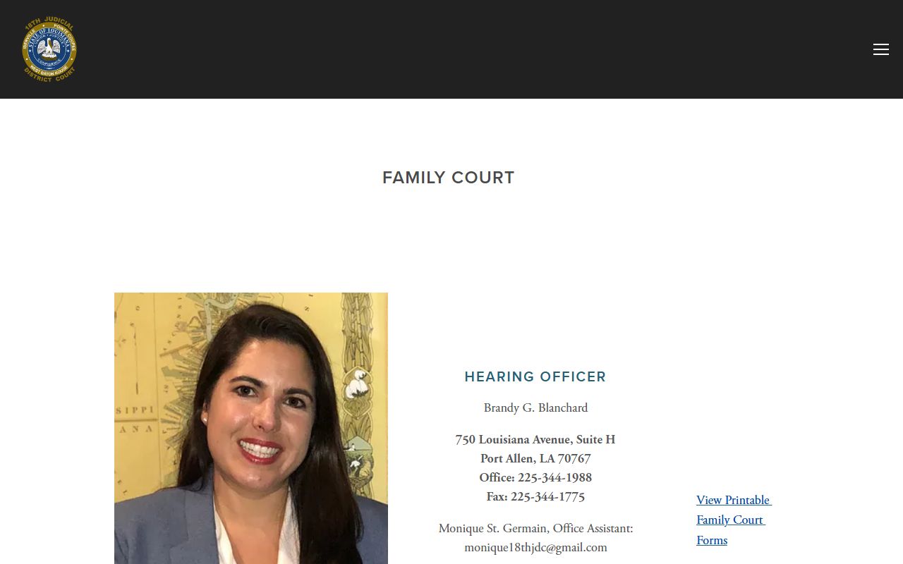 Pointe Coupee Parish District Court family court program