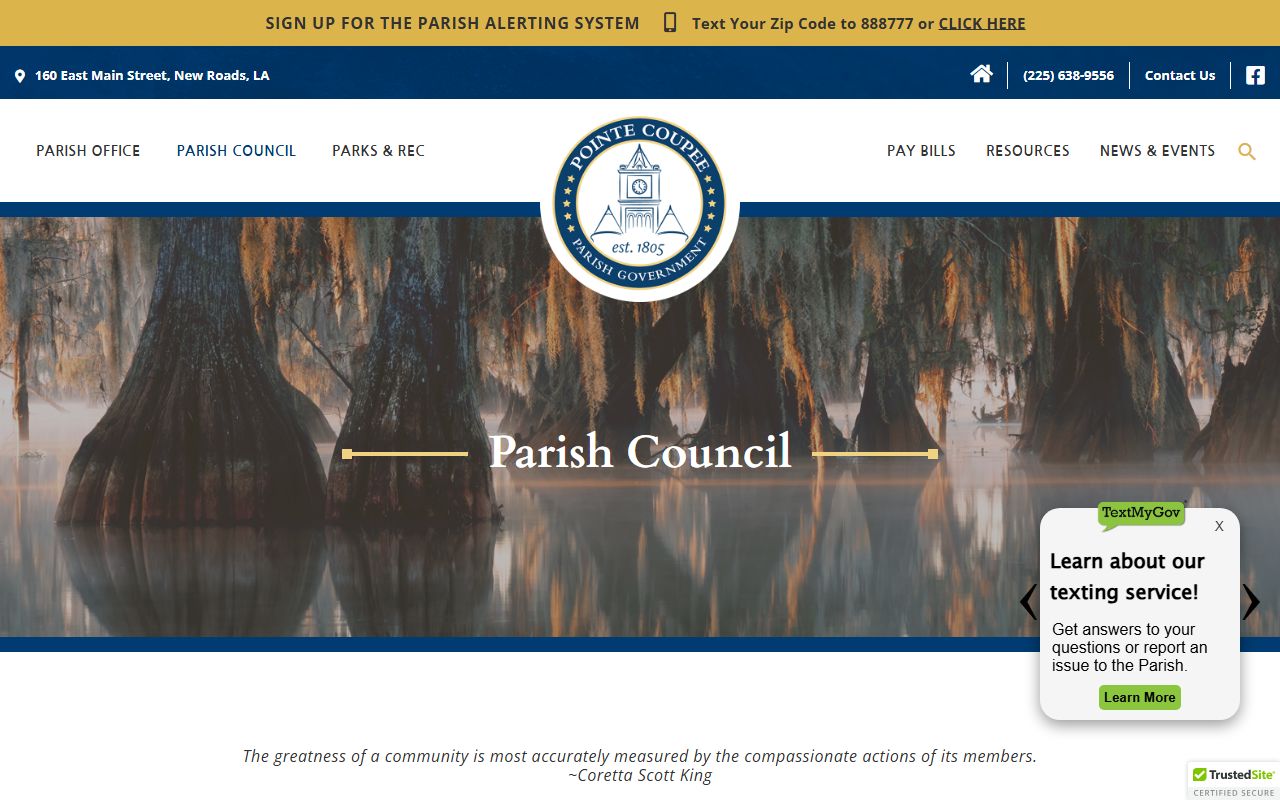Pointe Coupee Parish District Court local civic context