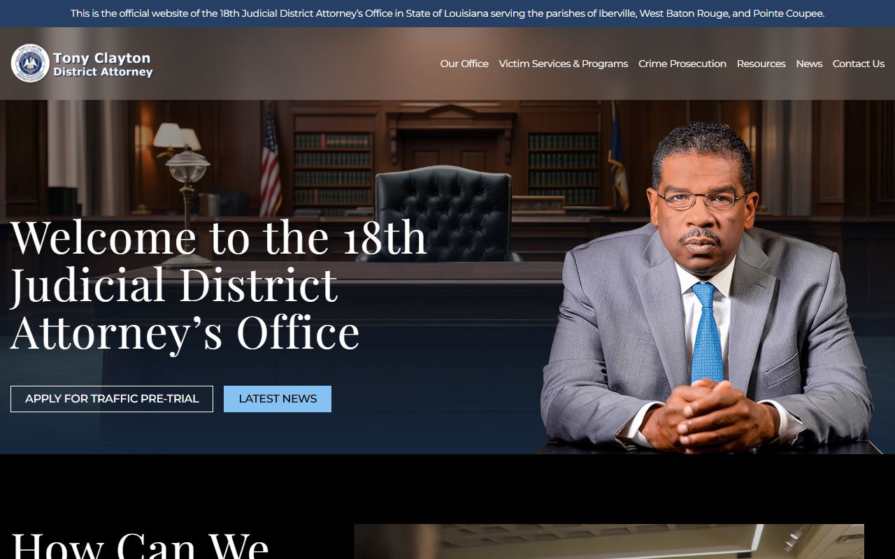 Pointe Coupee Parish court records 18th Judicial District Attorney homepage