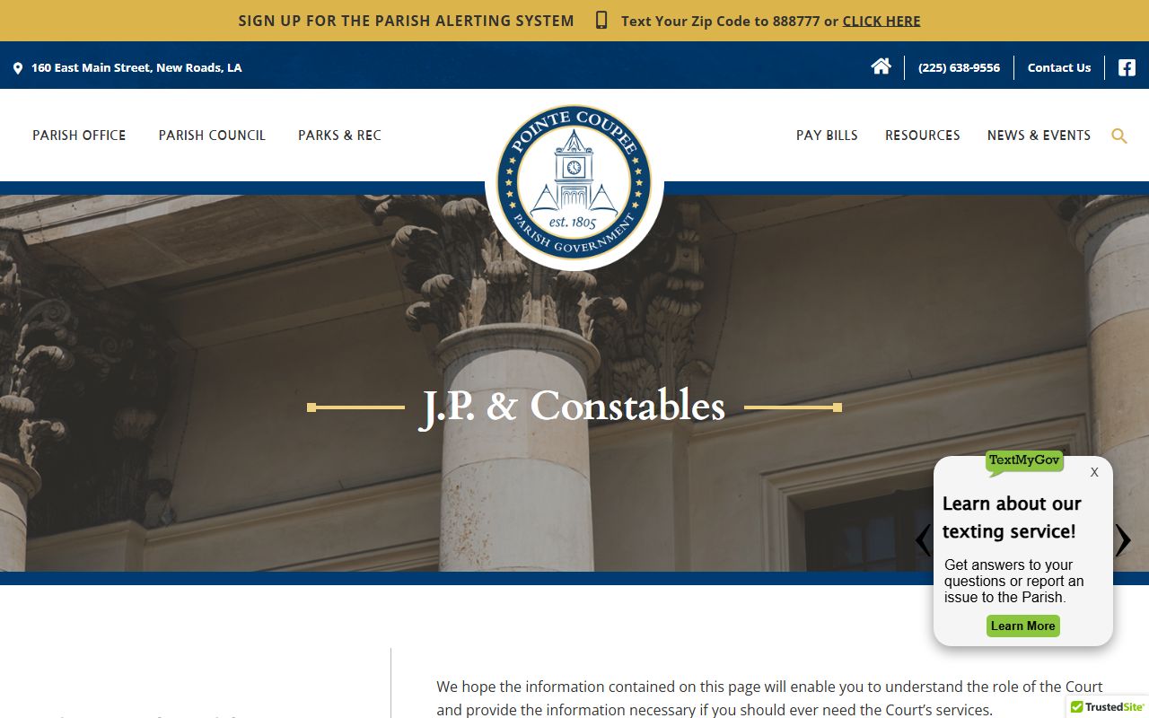 Pointe Coupee Parish probate records Justice of the Peace limitations