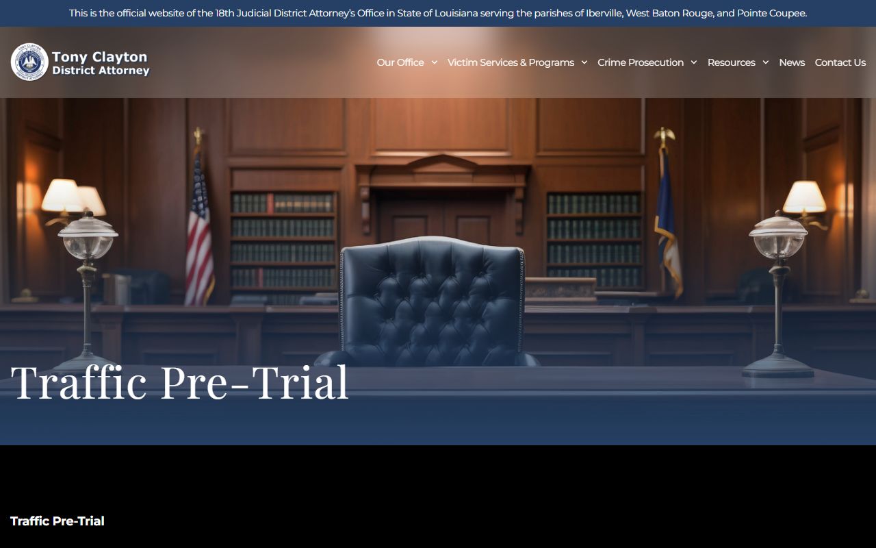 Pointe Coupee Parish traffic court records DA traffic pretrial form