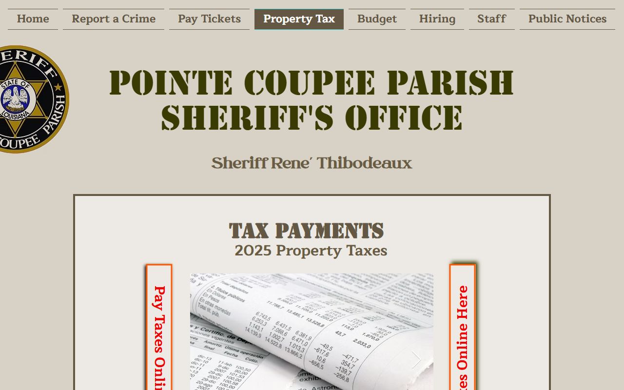 Pointe Coupee Parish warrant records sheriff civil office context